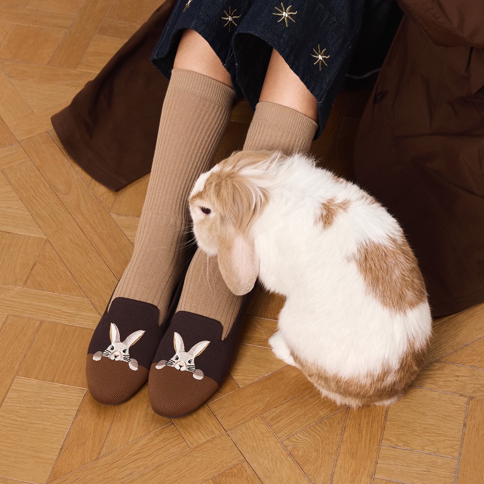 Round-Toe Embroidered Loafers (Audrey), DARK CHOCOLATE BROWN