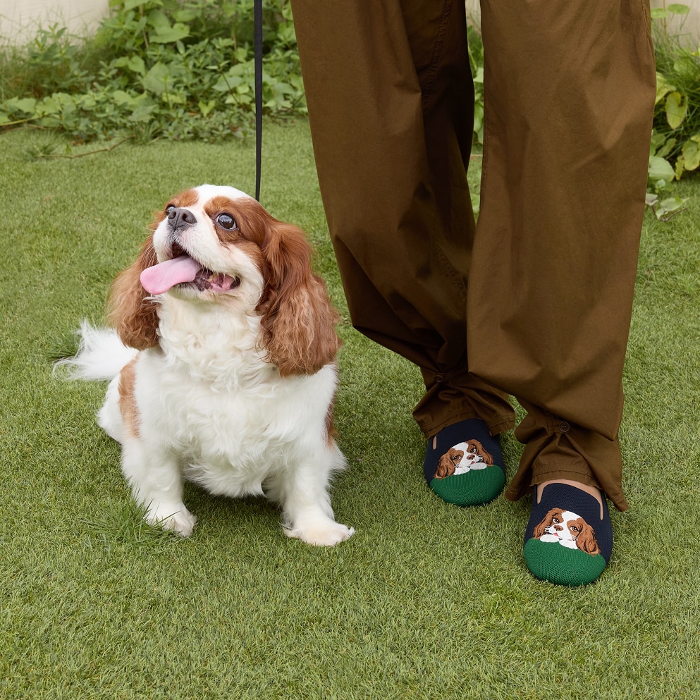 Round-Toe Embroidered Loafers (Audrey), NAVY GREEN - CAVALIER