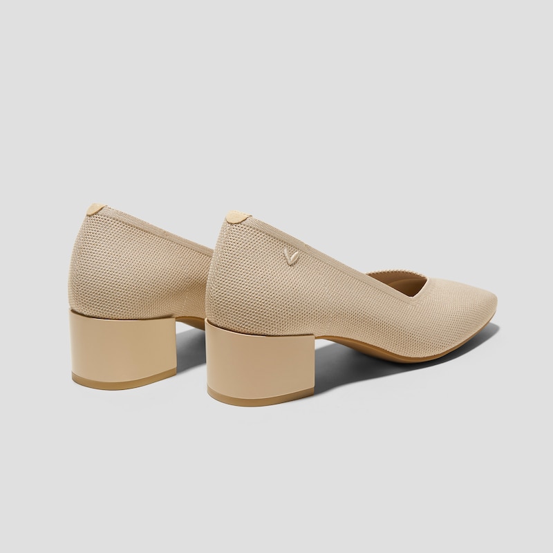 Square-Toe Stress Free Chunky Heels (Megan), ALMOND, EU39 | VIVAIA