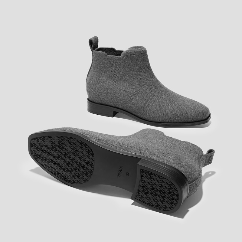 Square-Toe Slip-On Chelsea Boots-Winter Limited Edition (Ryan Slip-On), RICH GREY WOOL WATER RPT, EU35 | VIVAIA