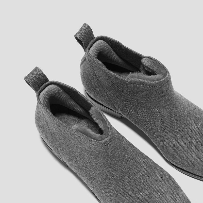 Square-Toe Slip-On Chelsea Boots-Winter Limited Edition (Ryan Slip-On), RICH GREY WOOL WATER RPT, EU35 | VIVAIA