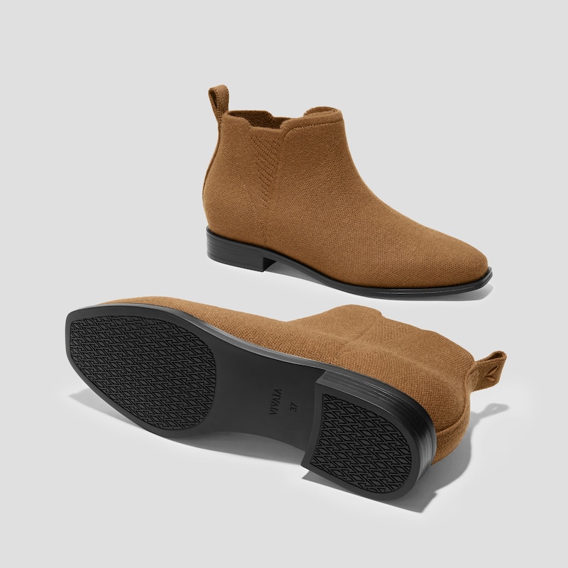 Square-Toe Slip-On Chelsea Boots-Winter Limited Edition (Ryan Slip-On), CARAMEL WOOL WATER RPT, EU39 | VIVAIA