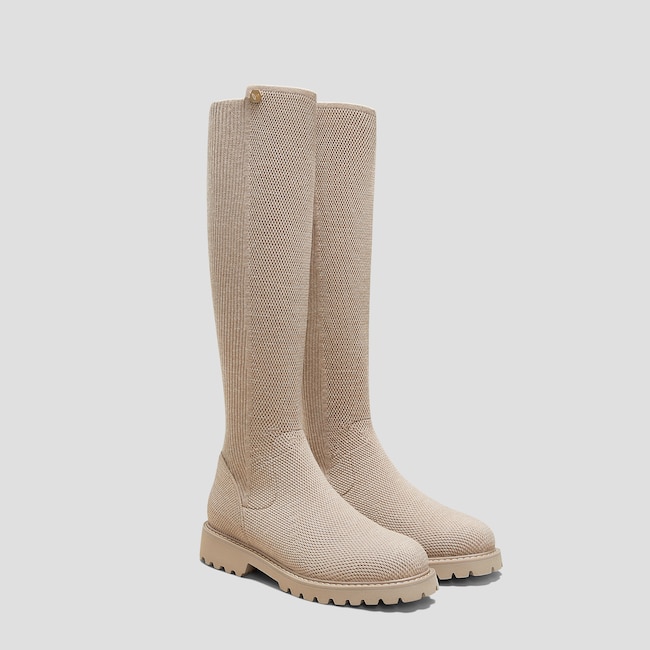 Round-Toe Stretchy Wool Knee-High Boots (Filipa)