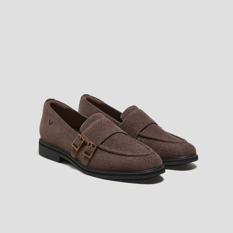 Round-Toe Velvet Penny Loafers (Luciana), DARK CHOCOLATE VELVET, EU35 | VIVAIA