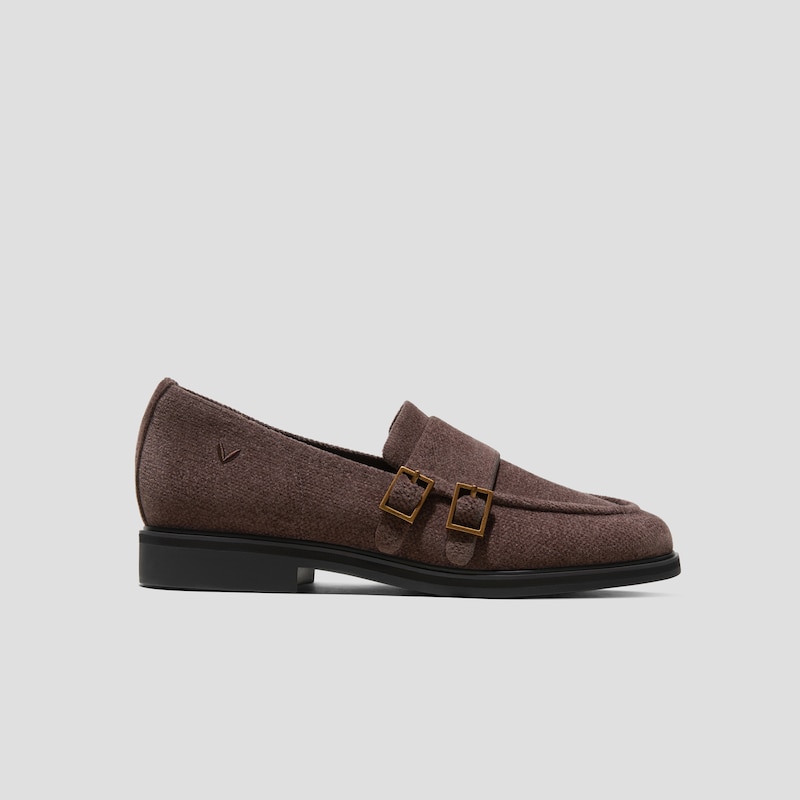 Round-Toe Velvet Penny Loafers (Luciana), DARK CHOCOLATE VELVET, EU35 | VIVAIA