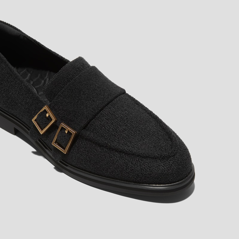 Round-Toe Velvet Penny Loafers (Luciana), BLACK VELVET, EU35 | VIVAIA