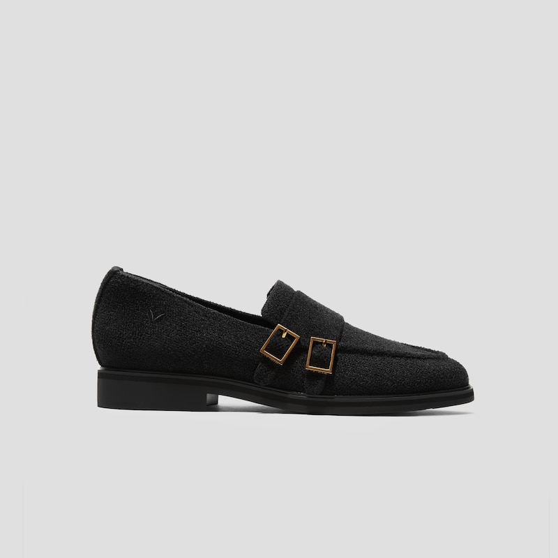 Round-Toe Velvet Penny Loafers (Luciana), BLACK VELVET, EU35 | VIVAIA