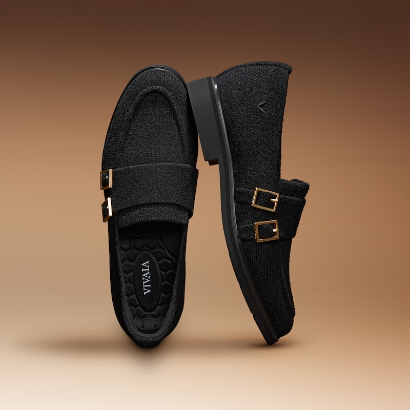 Round-Toe Velvet Penny Loafers (Luciana), BLACK VELVET, EU35 | VIVAIA