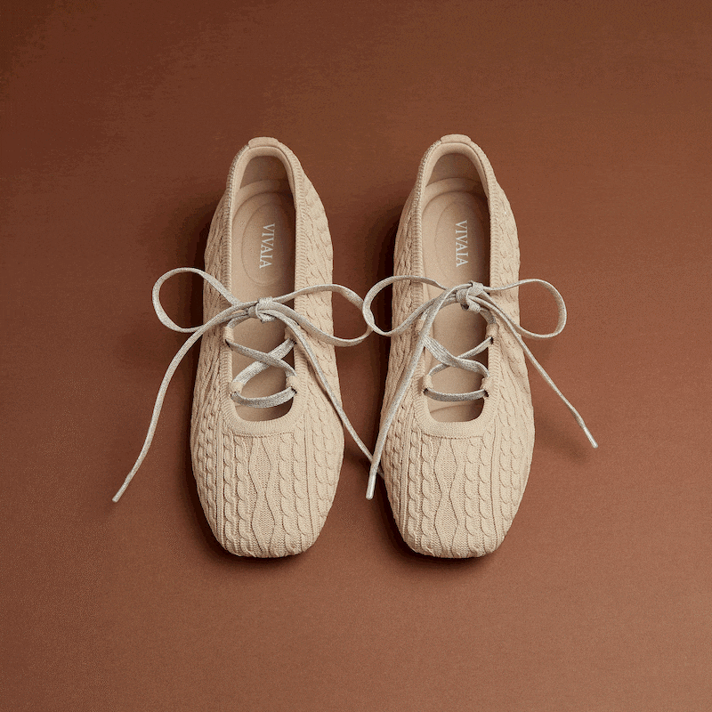 Square-Toe Lace Up Mary-Jane (Miley), ALMOND CABLE KNIT