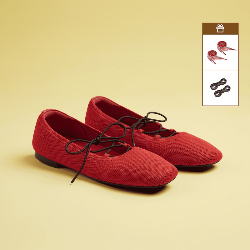 3 Laces Included Square-Toe Lace-Up Mary Janes (Miley), RUBY  RED, EU36 | VIVAIA