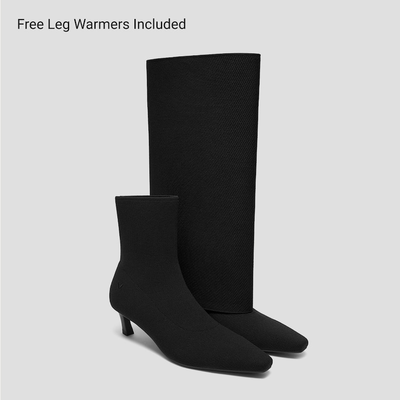 2-in-1 Detachable Mid Heel Boots (Rita), Black, EU35 | VIVAIA