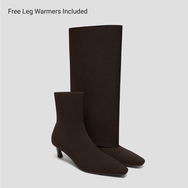 2-in-1 Detachable Mid Heel Boots (Rita), DARK CHOCOLATE, EU37 | VIVAIA