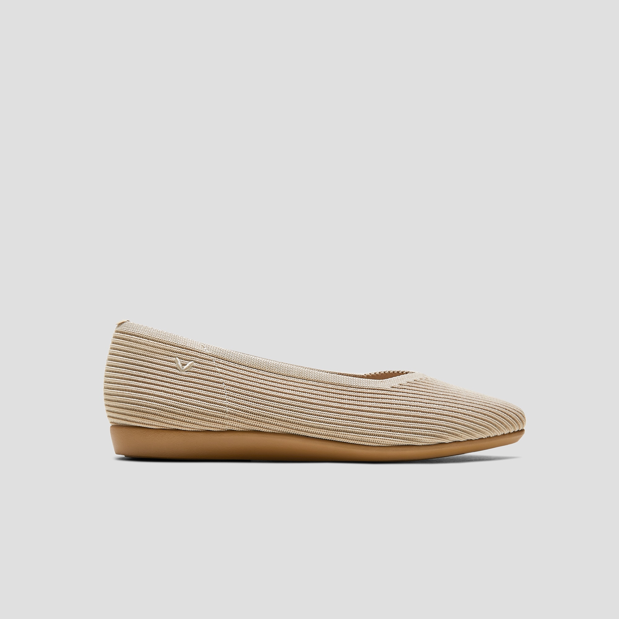 Lightweight Square-Toe V-Cut Flats (Margot Walker), ALMOND WATER