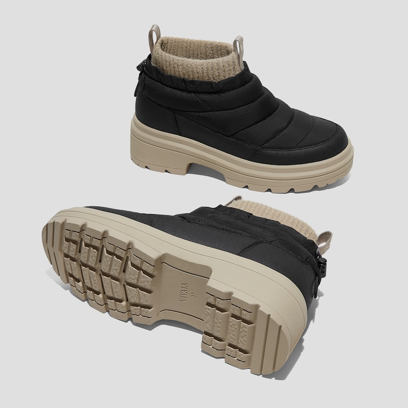 Waterproof PufferTherm Warm Boots (Tyler), BLACK/DESERT, EU35 | VIVAIA