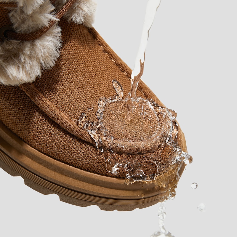 Faux Fur Water-Repellent Lightweight Warm Boots (Terry), CARAMEL WOOL WATER PRF, EU35 | VIVAIA