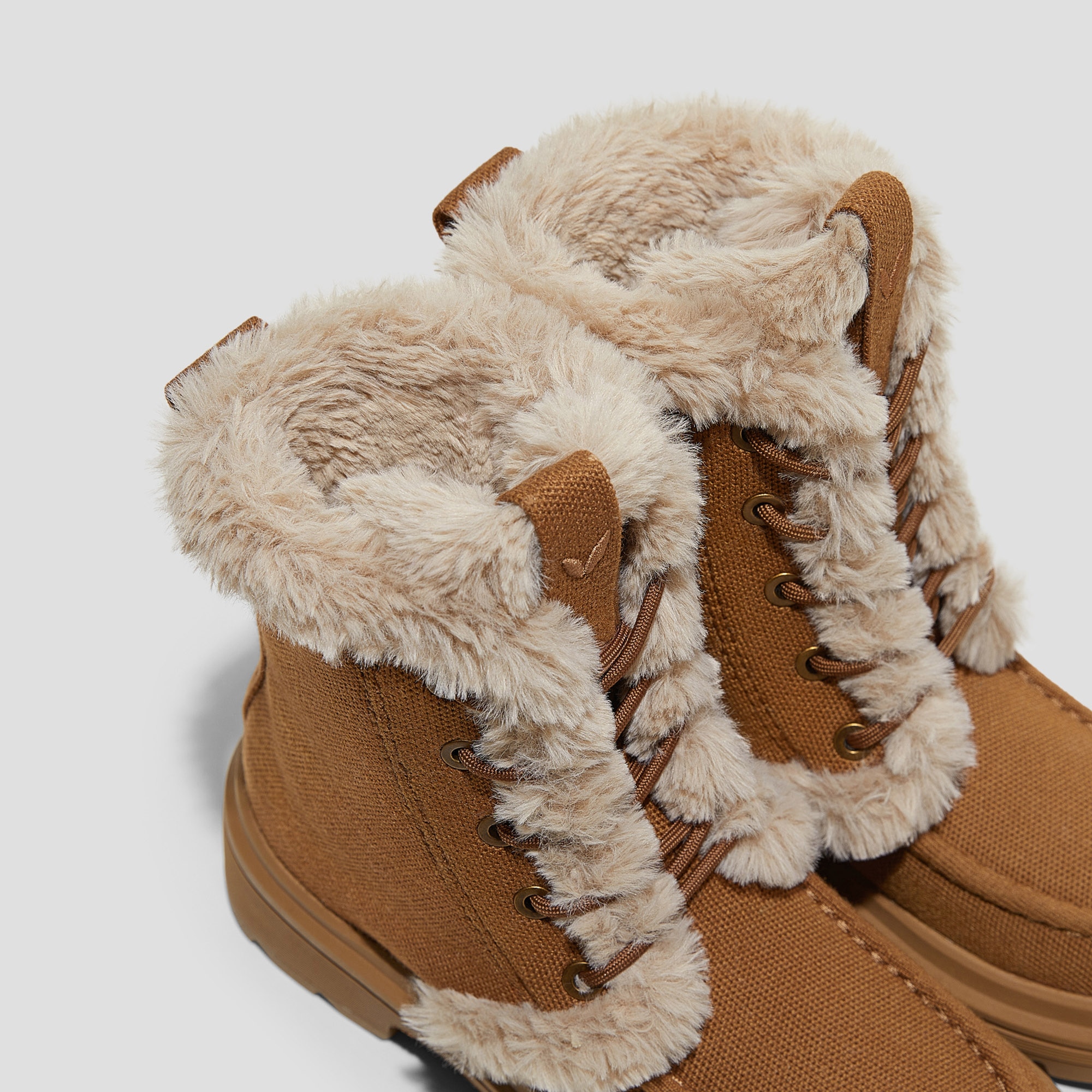 Faux Fur Water-Repellent Lightweight Warm Boots (Terry), CARAMEL