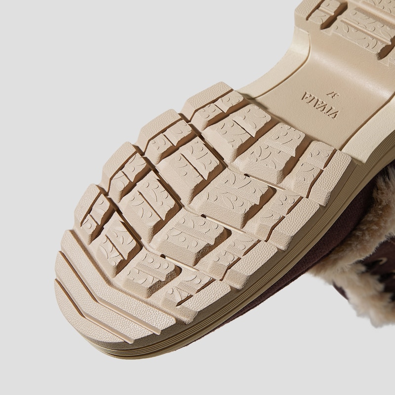 Faux Fur Water-Repellent Lightweight Warm Boots (Terry), DK.CHOCOLATE WOOL WATER PRF, EU35 | VIVAIA