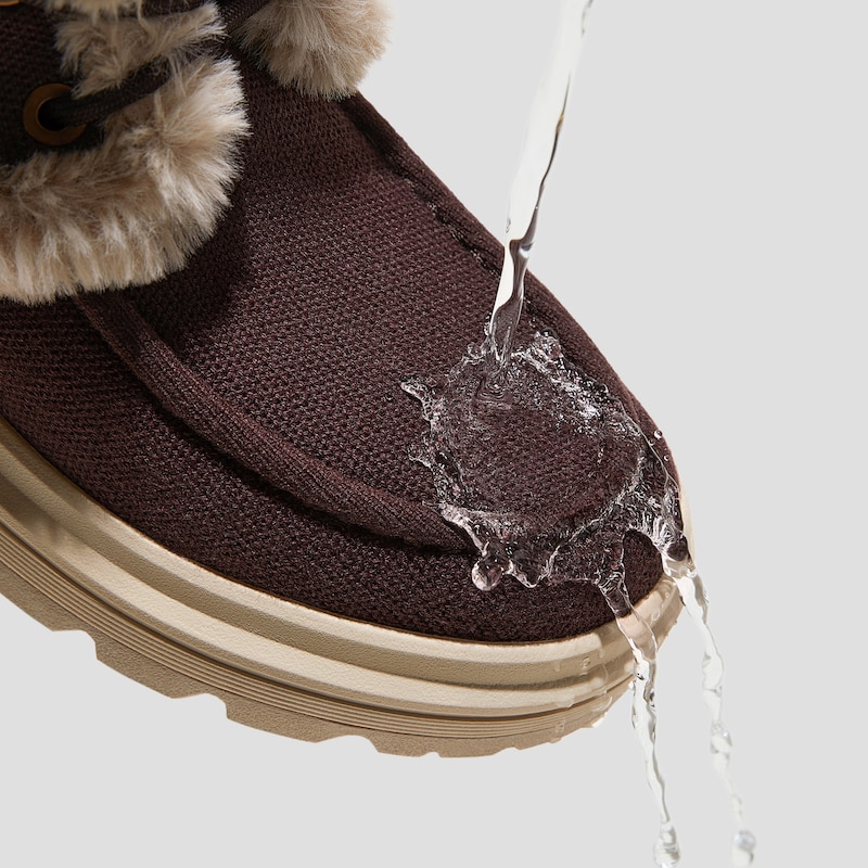 Faux Fur Water-Repellent Lightweight Warm Boots (Terry), DK.CHOCOLATE WOOL WATER PRF, EU35 | VIVAIA