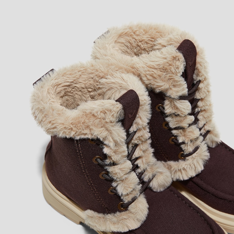 Faux Fur Water-Repellent Lightweight Warm Boots (Terry), DK.CHOCOLATE WOOL WATER PRF, EU35 | VIVAIA