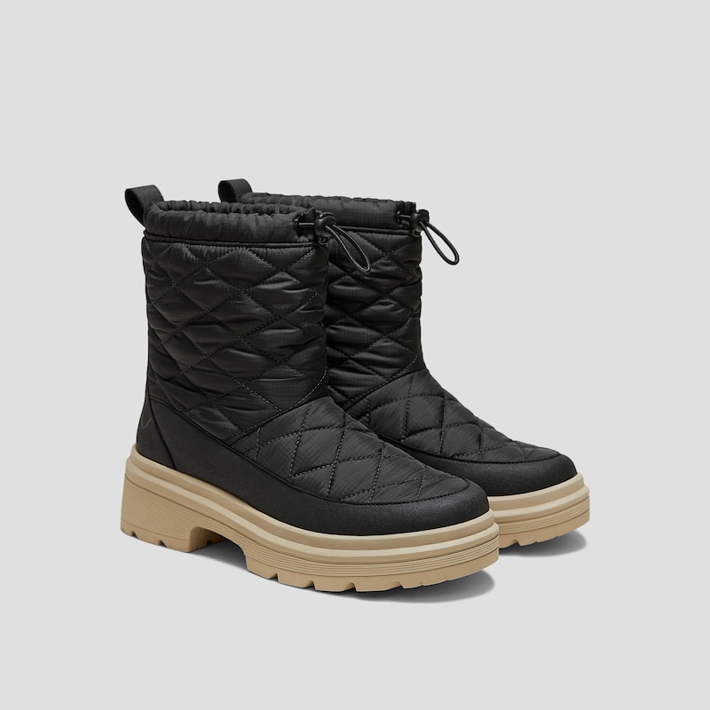 Quilted Waterproof PufferTherm Warm Boots (Theo), BLACK WATER PRF, EU35 | VIVAIA
