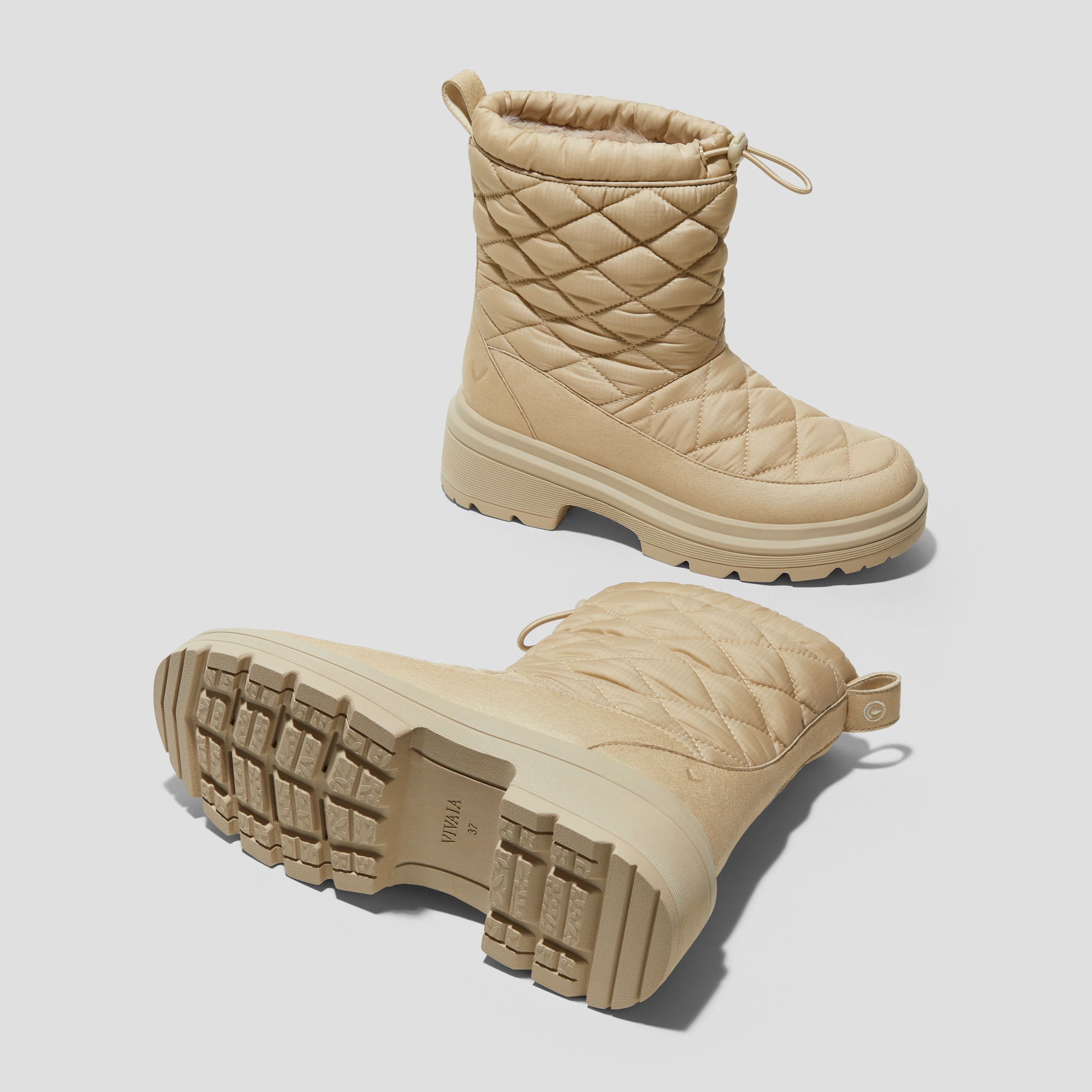 VIVAIA　防水 PufferTherm　パフサーム　アンクルブーツ Waterproof PufferTherm Warm Boots (Tyler), BLACK/DESERT, EU39 | VIVAIA