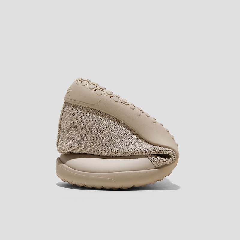 Round-Toe Barefoot Sneakers (Milo), OATMILK WATER RPT, EU35 | VIVAIA