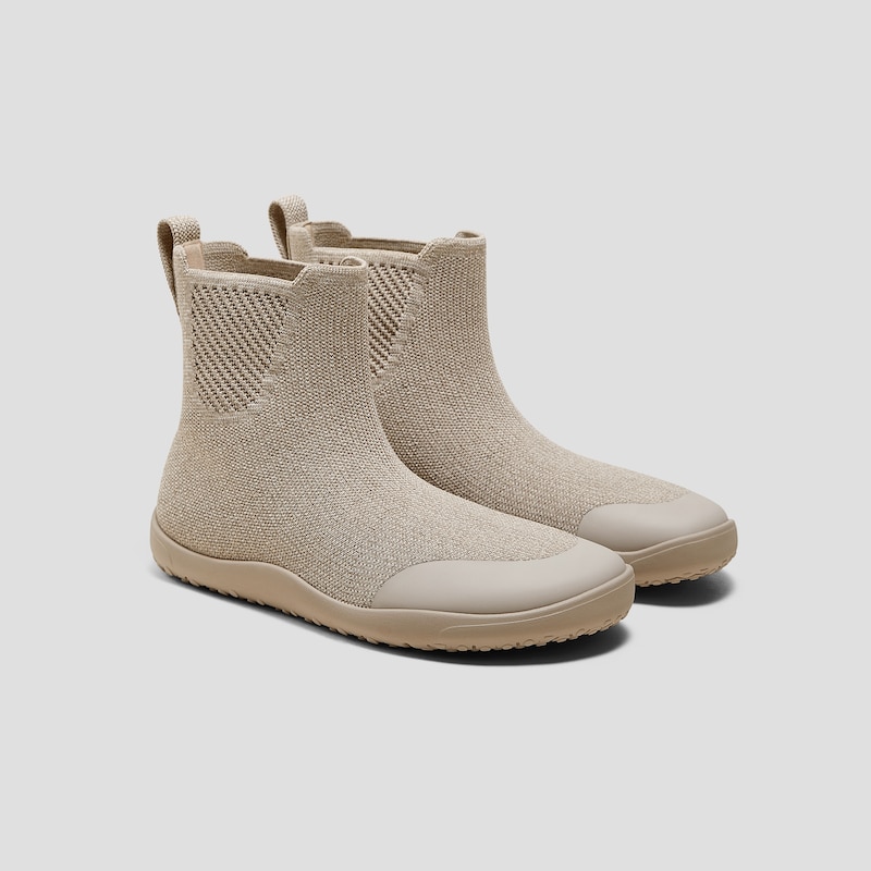 Round-Toe Barefoot Sneakers (Milo), OATMILK WATER RPT, EU35 | VIVAIA