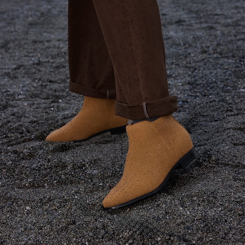 Square-Toe Slip-On Chelsea Boots-Winter Limited Edition (Ryan Slip-On), CARAMEL WOOL WATER RPT, EU39 | VIVAIA