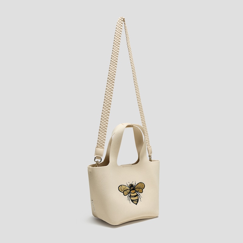 The Mini Tote (Anita), cream ivory bee happy, one-size | VIVAIA