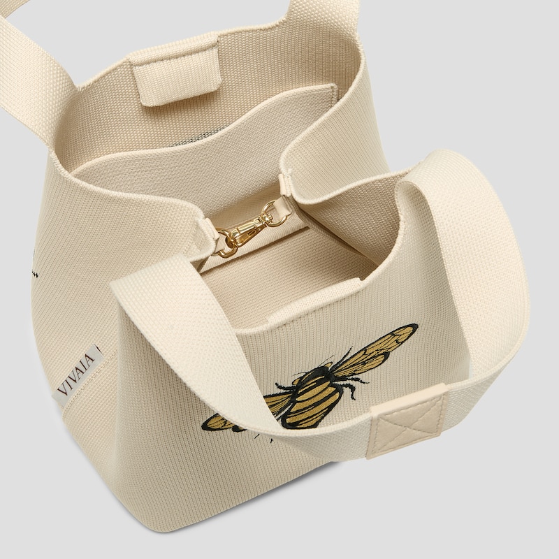 The Mini Tote (Anita), cream ivory bee happy, one-size | VIVAIA