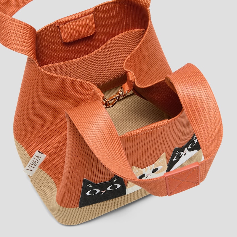 The Mini Tote (Anita), APRICOT/NUDE - RURAL CAT, one-size | VIVAIA