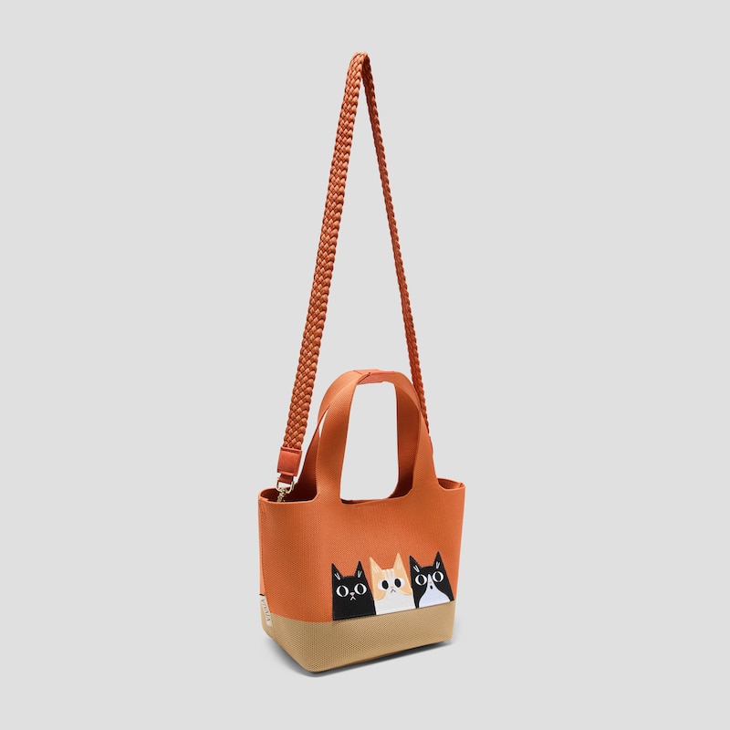 The Mini Tote (Anita), APRICOT/NUDE - RURAL CAT, one-size | VIVAIA