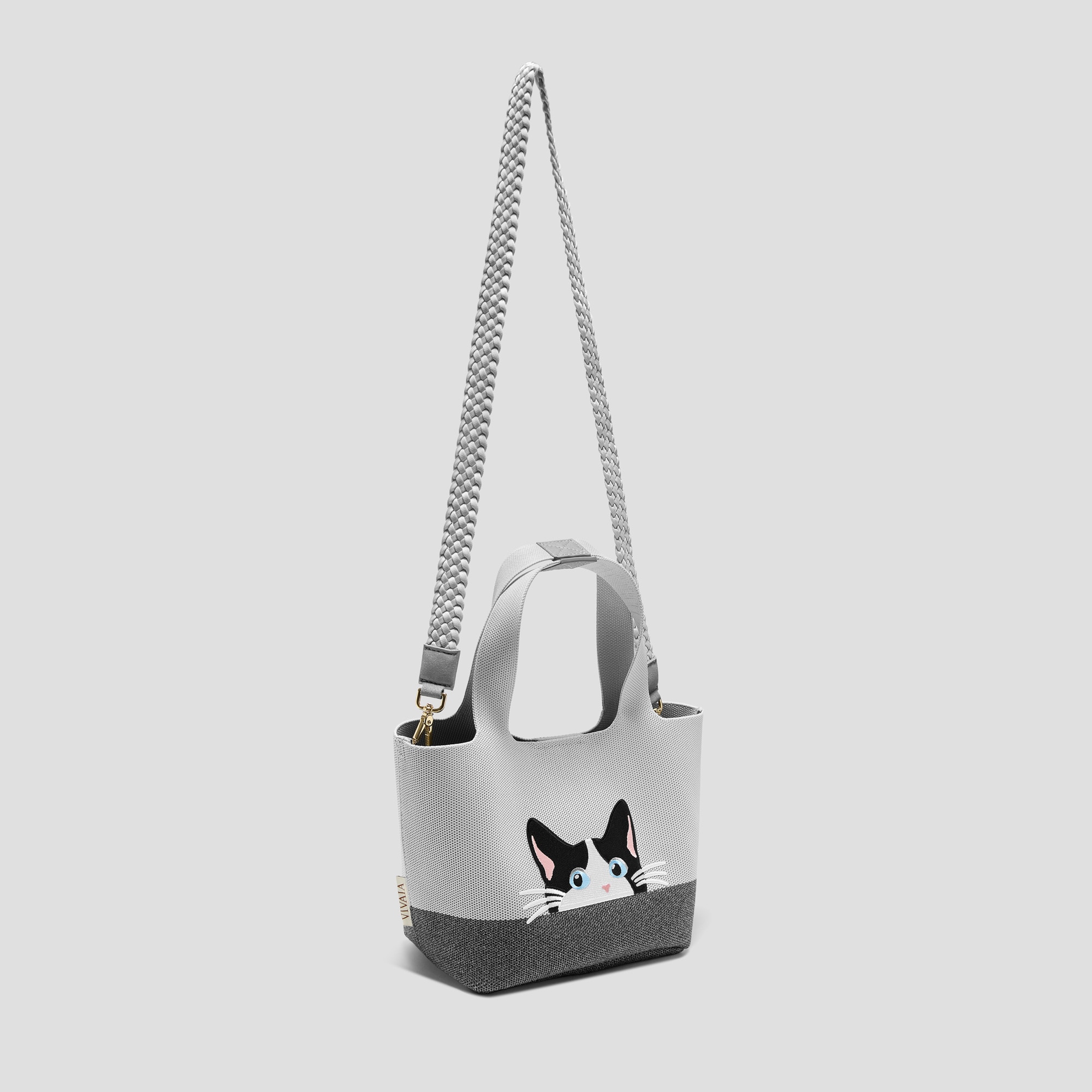 The Mini Tote (Anita), OYSTER GREY/RICH GREY - MOO CAT, one-size
