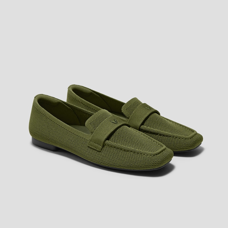 Square-Toe Icon Loafers (Silvie), TUSCANY OASIS GREEN, EU35 | VIVAIA