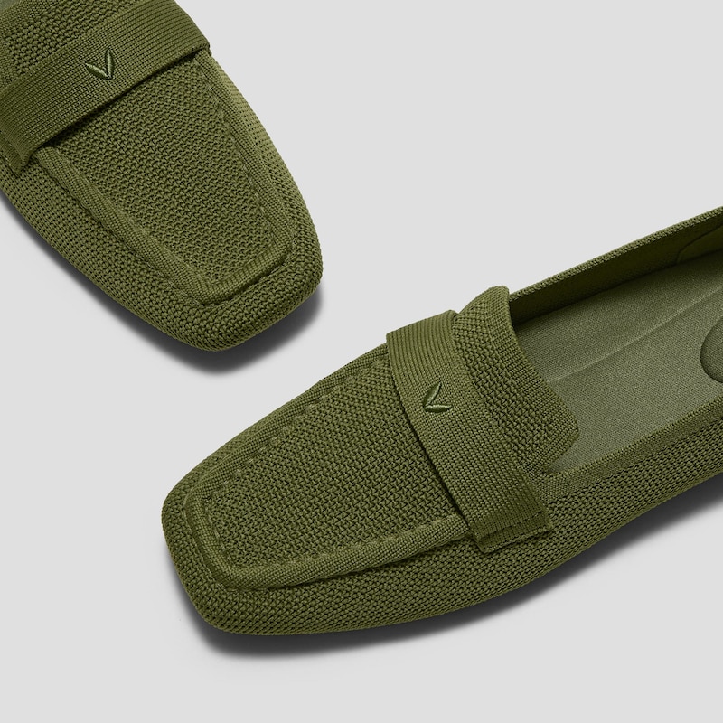Square-Toe Icon Loafers (Silvie), TUSCANY OASIS GREEN, EU35 | VIVAIA