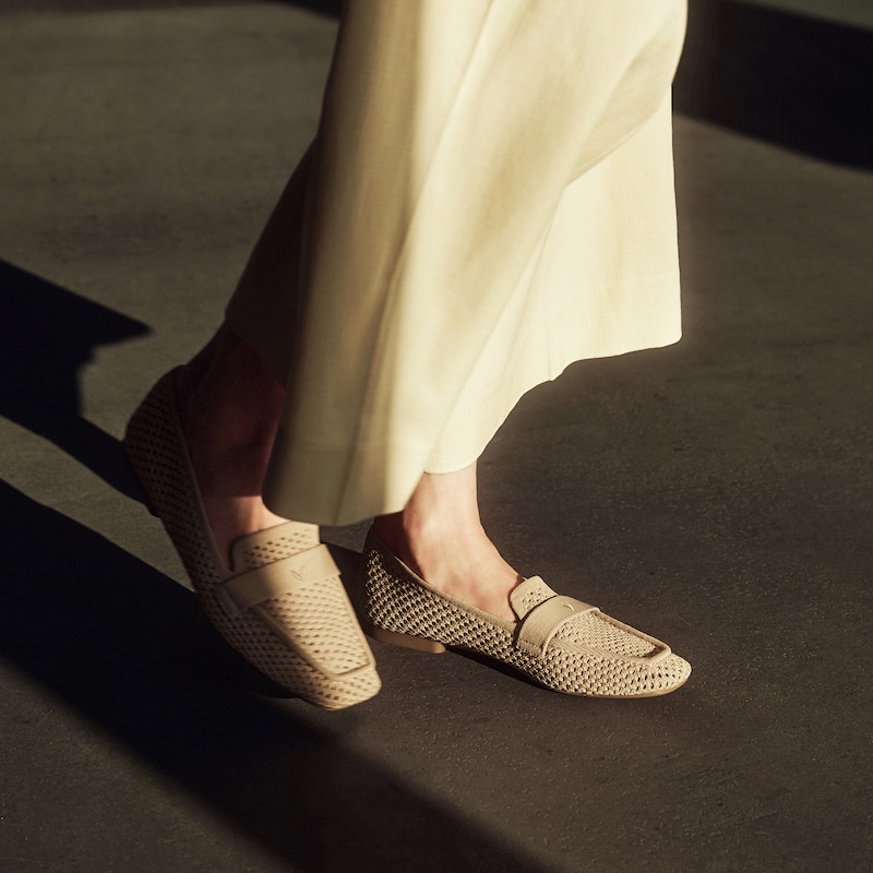 Square-Toe Icon Loafers (Silvie), NUDE PEACH, EU35 | VIVAIA