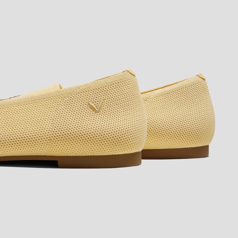 Round-Toe Embroidered Loafers (Audrey), BUTTER YELLOW-QUOKKA, EU37 | VIVAIA