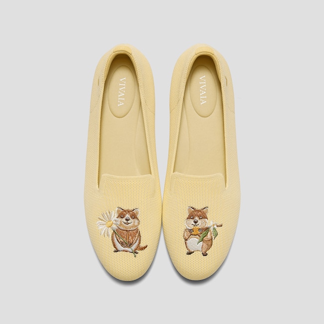 Round-Toe Embroidered Loafers (Audrey)