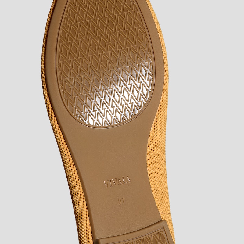 Round-Toe Embroidered Loafers (Audrey), GINGER YELLOW-PUFFIN, EU39 | VIVAIA