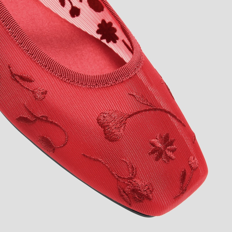 Valentine's Limited Edition Square-Toe Mary Janes (Margot™ Mary Jane), VALENTINE RUBY RED MESH, EU35 | VIVAIA