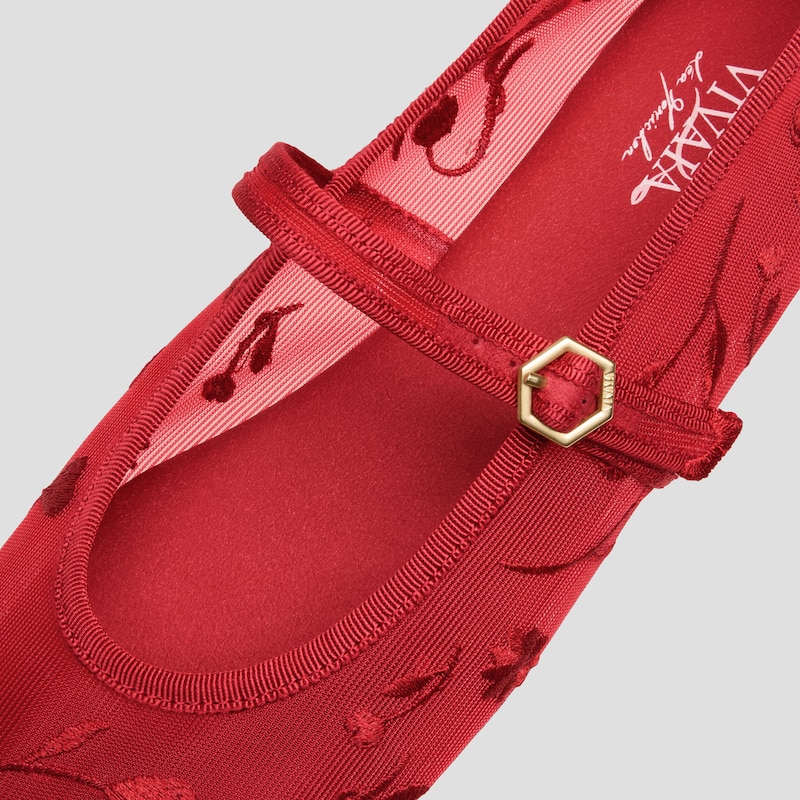 Valentine's Limited Edition Square-Toe Mary Janes (Margot™ Mary Jane), VALENTINE RUBY RED MESH, EU35 | VIVAIA