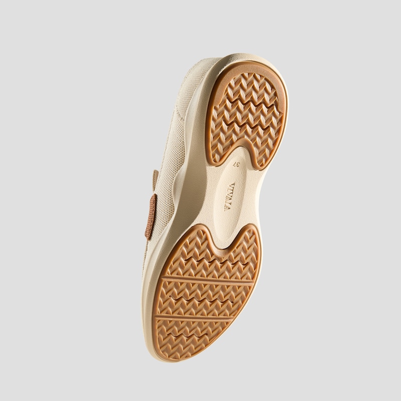 Walker Pro Hybrid Penny Loafers (Ivana), CREAM IVORY/DK.CARAMEL WATER RPT, EU35.5 | VIVAIA