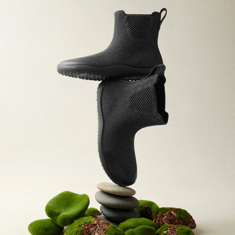 Round-Toe Barefoot Sneakers (Milo), BLACK/CHARCOAL WATER RPT, EU39.5 | VIVAIA