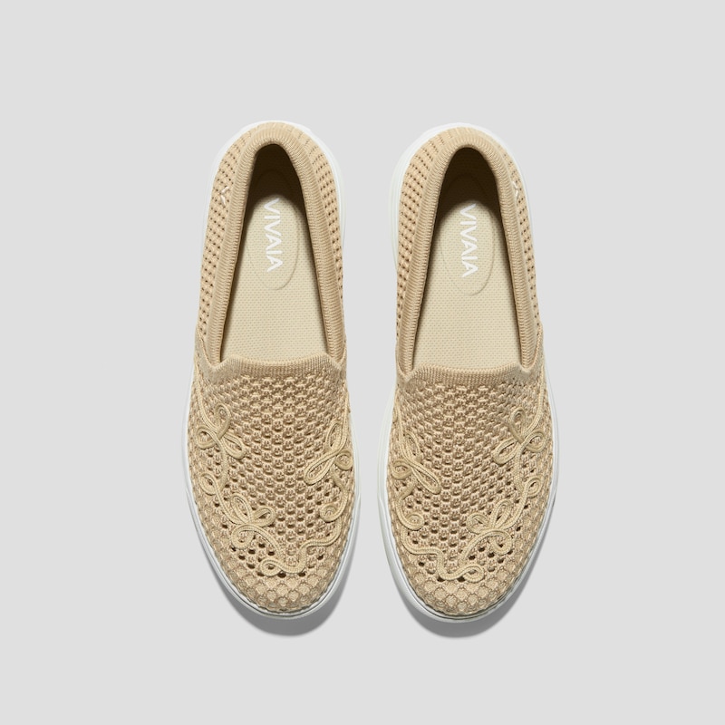 Classic Slip-On Unisex Sneakers (V-Tune), NUDE PEACH MESH, EU35 | VIVAIA