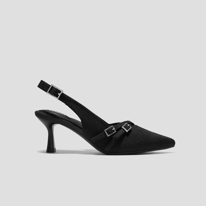 PointEase™ Slingback Heels (Adela), Black, EU38.5 | VIVAIA
