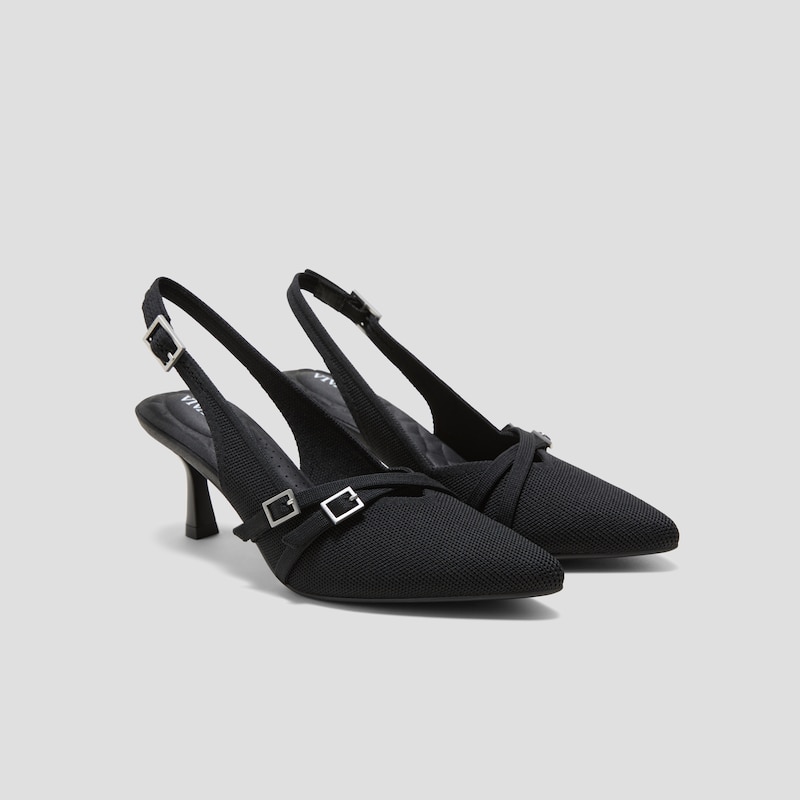 PointEase™ Slingback Heels (Adela), Black, EU38.5 | VIVAIA