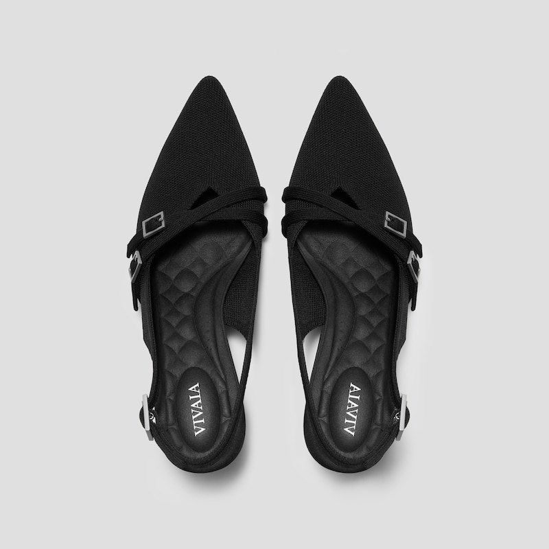 PointEase™ Slingback Heels (Adela), Black, EU38.5 | VIVAIA