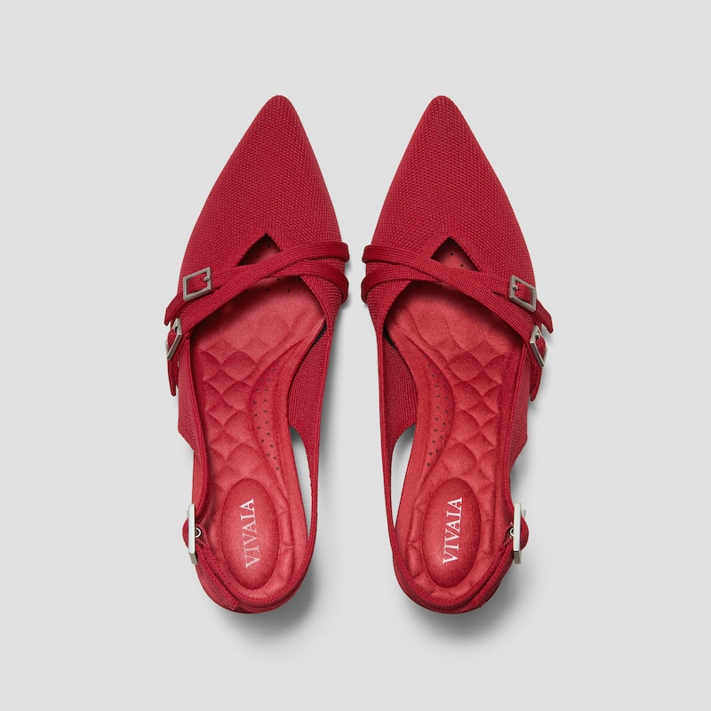 PointEase™ Slingback Heels (Adela), RUBY  RED, EU39.5 | VIVAIA