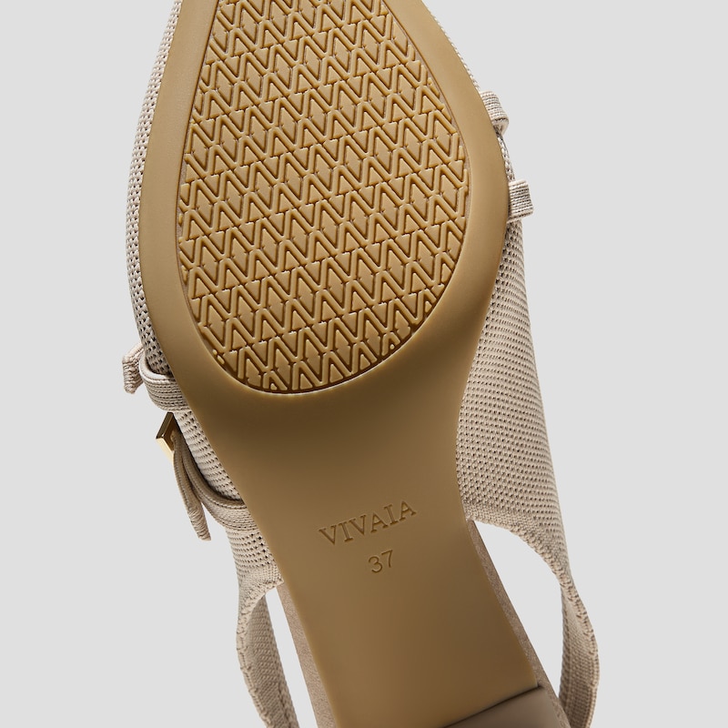 PointEase™ Slingback Heels (Adela), ALMOND, EU39.5 | VIVAIA
