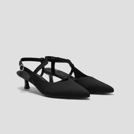 Sylvan PointEase Slingback Heels Black